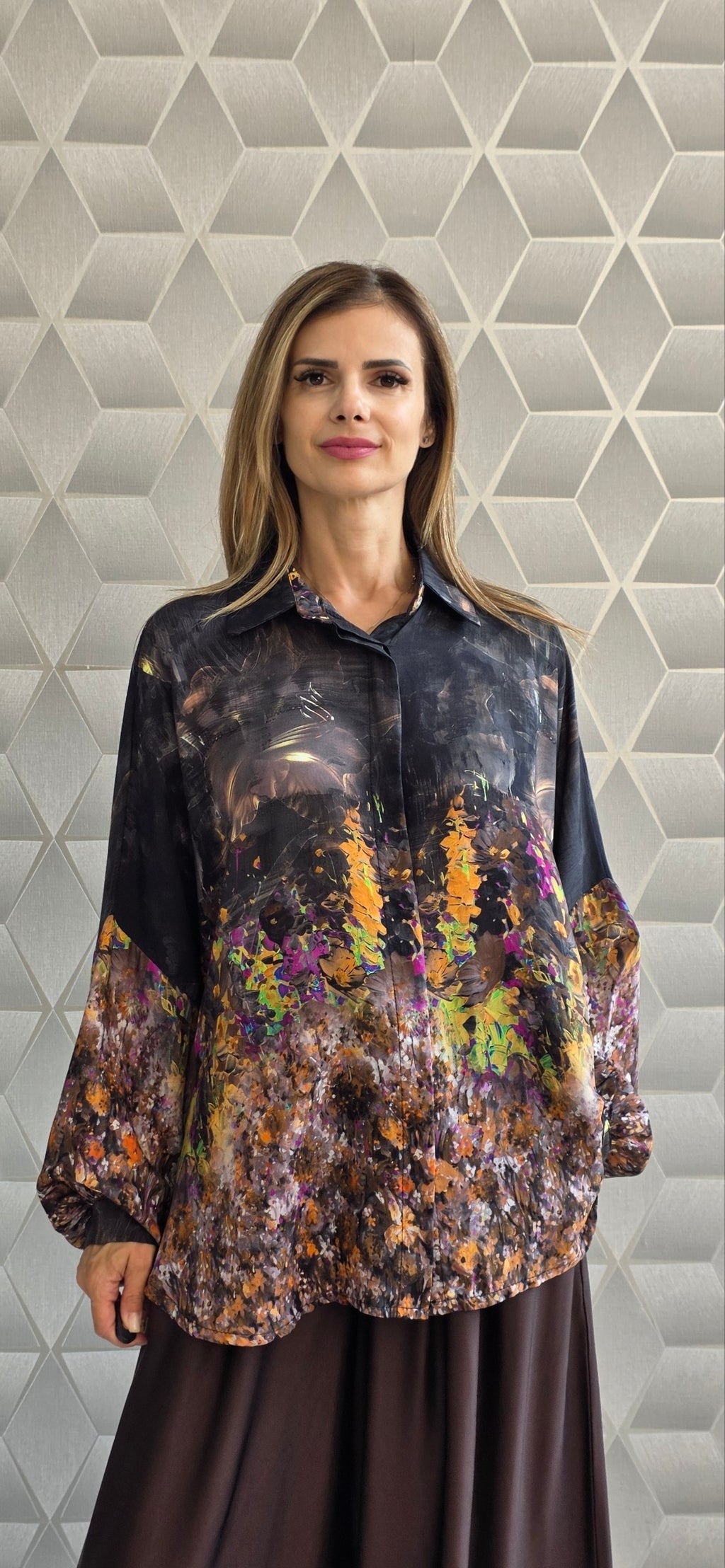 Bluza din matase si vascoza Hanna