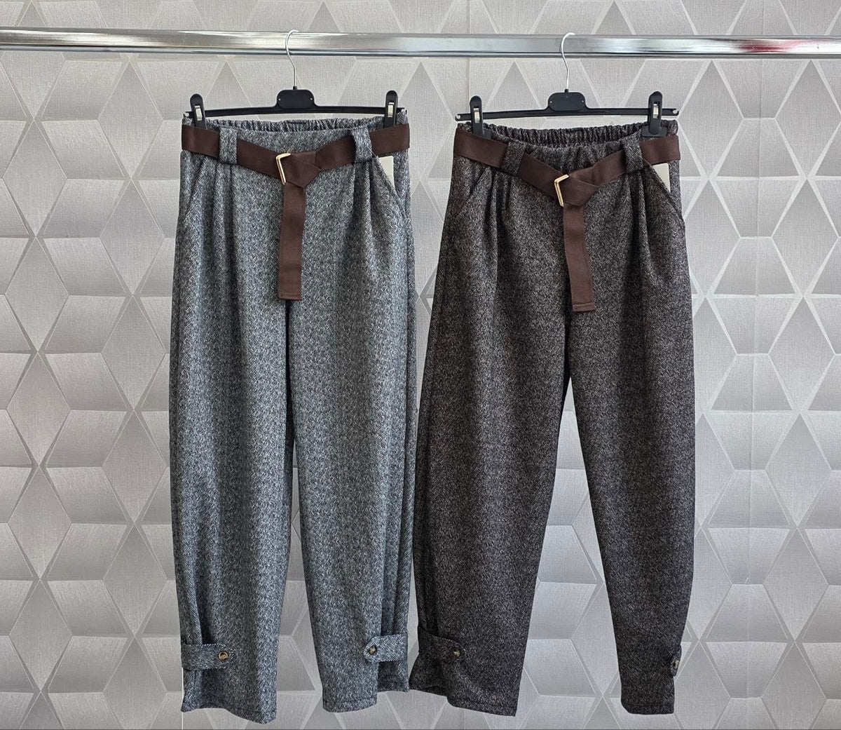 Pantaloni din stofa cu bumbac Fantasia