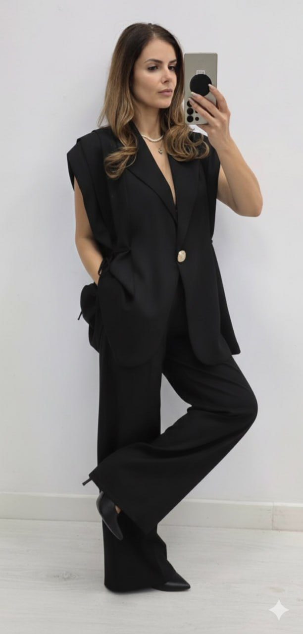 Costum elegant fara maneci Esthera